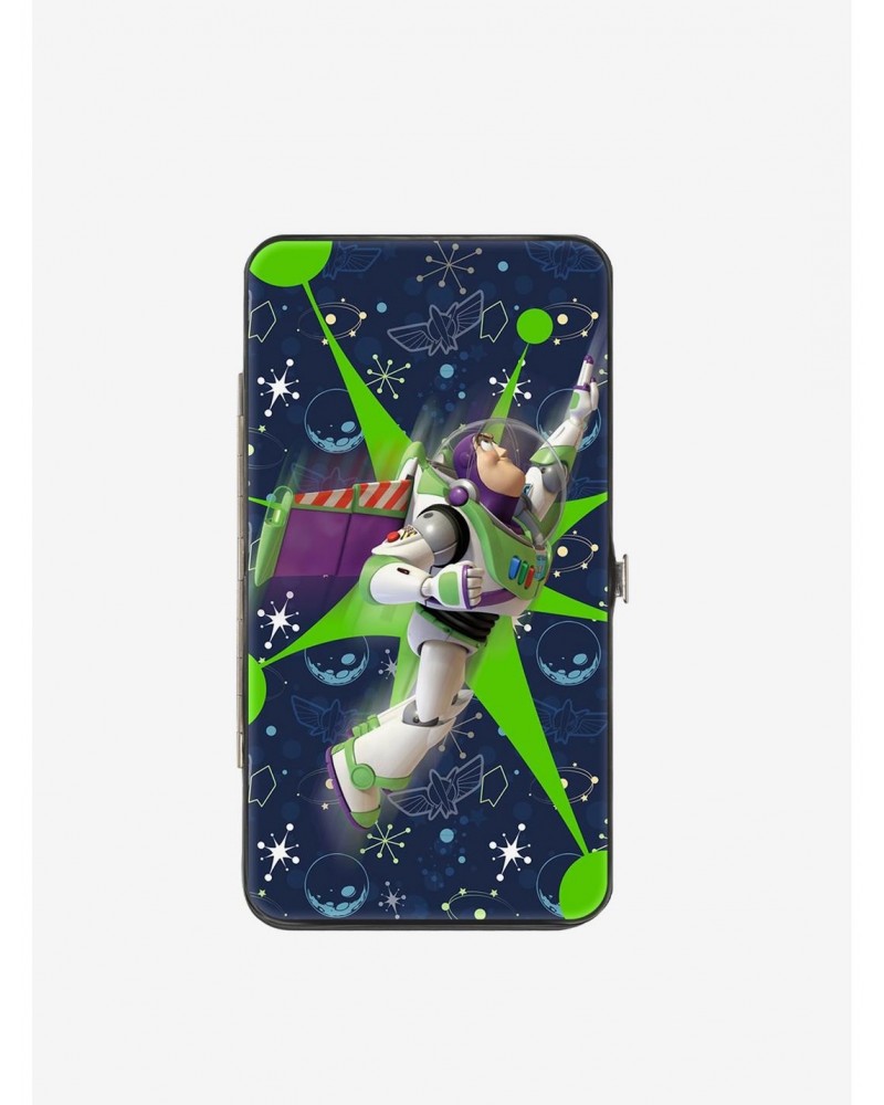 Disney Pixar Toy Story Buzz Lightyear Flight Space Ranger Logo Hinged Wallet $10.24 Wallets