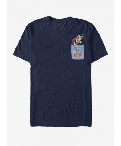 Disney Pixar Toy Story Buzz Woody Faux Pocket T-Shirt $4.85 T-Shirts