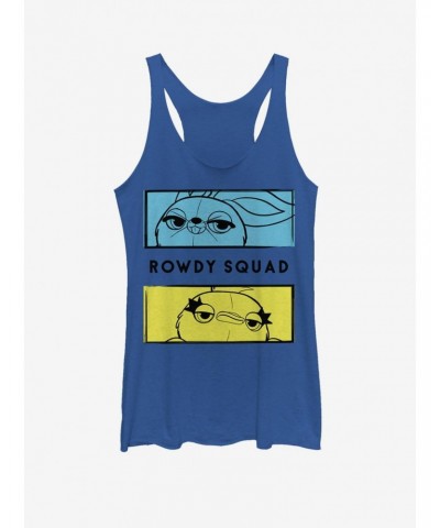 Disney Pixar Toy Story 4 Rowdy Boxes Girls Heathered Royal Blue Tank Top $9.95 Tops