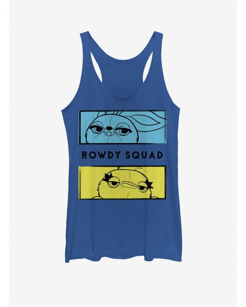 Disney Pixar Toy Story 4 Rowdy Boxes Girls Heathered Royal Blue Tank Top $9.95 Tops