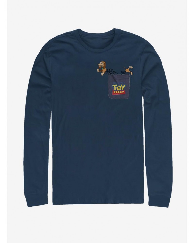 Disney Pixar Toy Story Slinky Dog Faux Pocket Long-Sleeve T-Shirt $10.53 T-Shirts