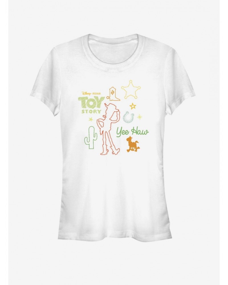 Disney Pixar Toy Story 4 Folk Story Girls White T-Shirt $7.44 T-Shirts