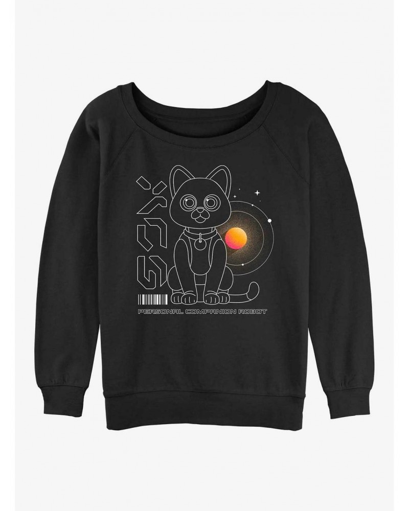 Disney Pixar Lightyear Sox Robot Cat Girls Slouchy Sweatshirt $12.69 Sweatshirts