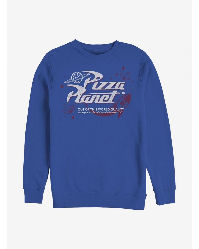 Disney Pixar Toy Story Retro Pizza Planet Crew Sweatshirt $10.33 Sweatshirts