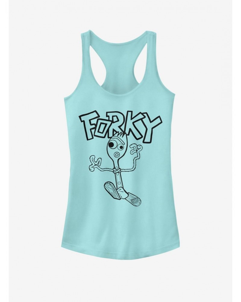 Disney Pixar Toy Story 4 Doodle Fork Girls Cancun Blue Tank Top $5.98 Tops