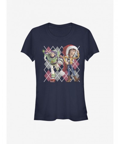 Disney Pixar Toy Story Argyle Christmas Girls T-Shirt $6.63 T-Shirts