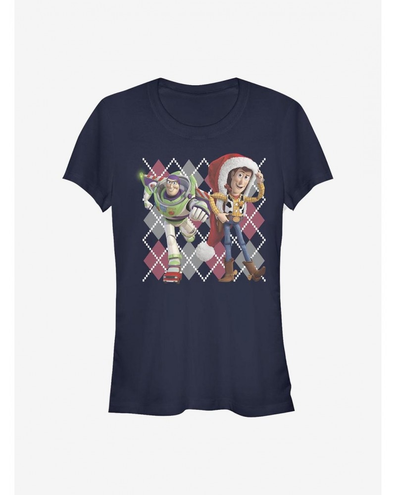 Disney Pixar Toy Story Argyle Christmas Girls T-Shirt $6.63 T-Shirts