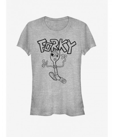 Disney Pixar Toy Story 4 Doodle Fork Girls Heathered T-Shirt $7.44 T-Shirts