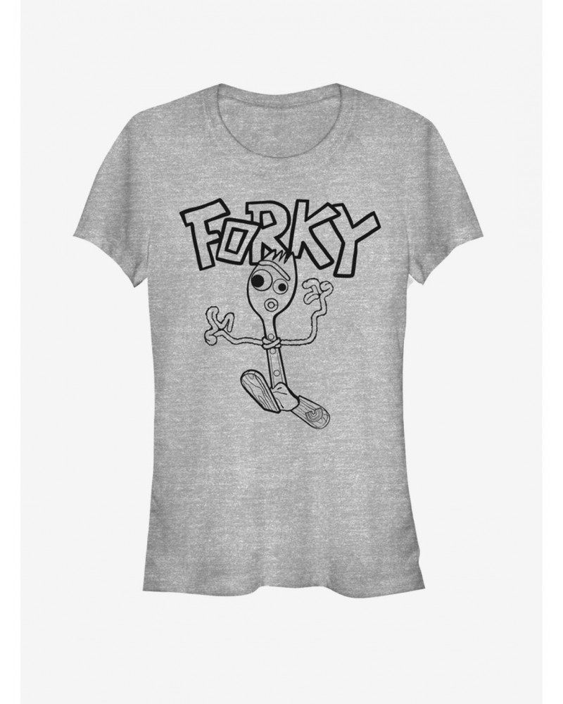 Disney Pixar Toy Story 4 Doodle Fork Girls Heathered T-Shirt $7.44 T-Shirts