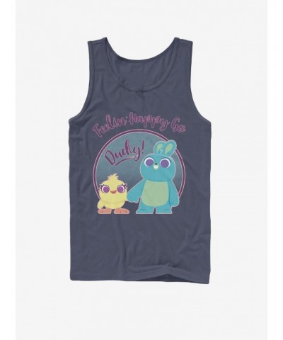 Disney Pixar Toy Story 4 Ducky Bunny Pastel Navy Blue Tank Top $9.16 Tops