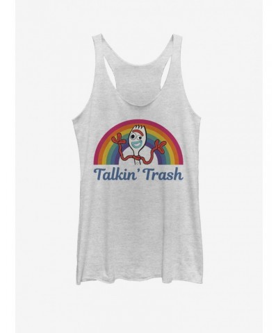 Disney Pixar Toy Story 4 Talkin' Trash Girls White Heathered Tank Top $9.32 Tops