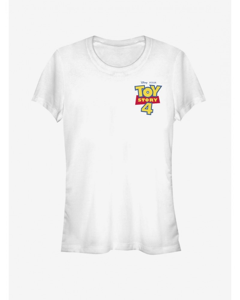 Disney Pixar Toy Story 4 Chest Color Logo Girls White T-Shirt $7.44 T-Shirts