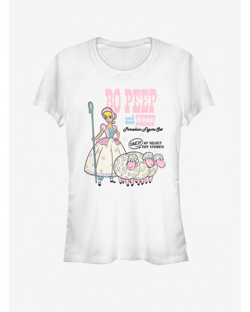 Disney Pixar Toy Story 4 Bo Peep And Sheep Girls White T-Shirt $7.77 T-Shirts