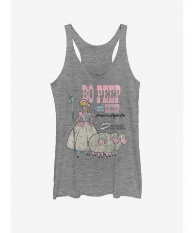 Disney Pixar Toy Story 4 Bo Peep And Sheep Girls Grey Heathered Tank Top $10.36 Tops