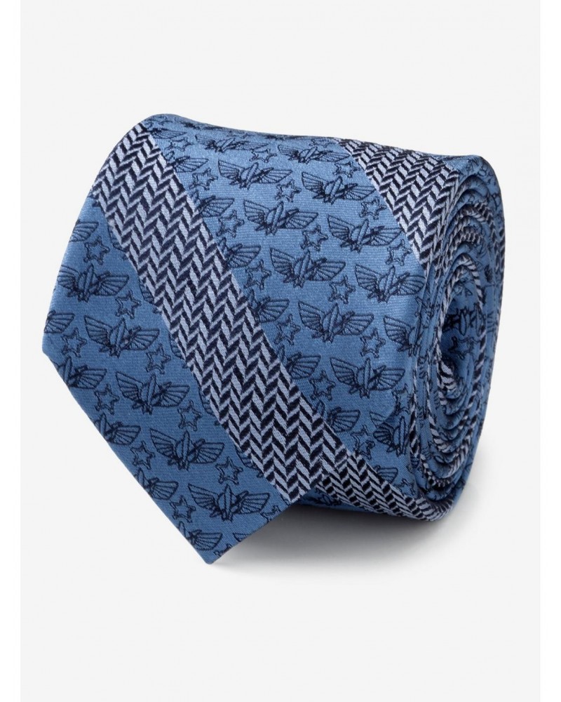 Disney Pixar Toy Story Icon Herringbone Stripe Blue Tie $28.15 Ties