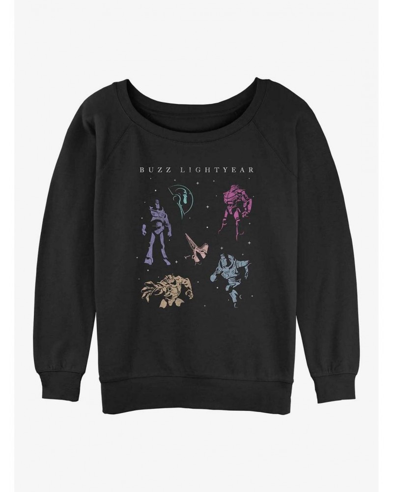 Disney Pixar Lightyear All The Buzz Girls Slouchy Sweatshirt $10.63 Sweatshirts