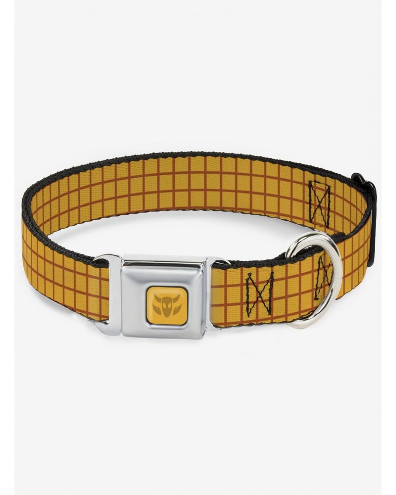 Disney Pixar Toy Story Woody Bounding Plaid Shirt Seatbelt Buckle Dog Collar $12.20 Pet Collars