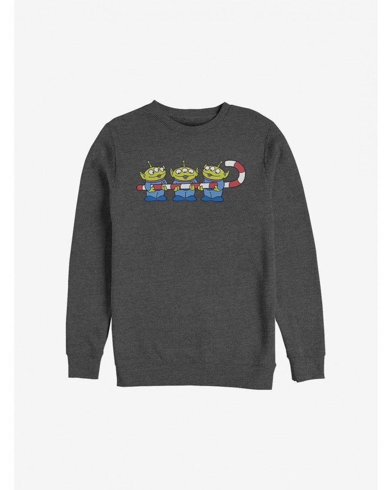 Disney Pixar Toy Story Candy Cane Aliens Holiday Sweatshirt $13.87 Sweatshirts