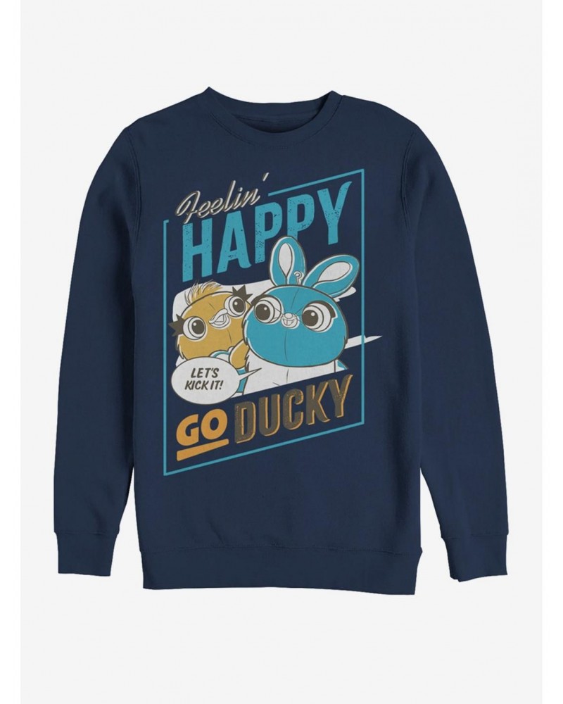 Disney Pixar Toy Story 4 Happy Go Ducky Navy Blue Sweatshirt $14.17 Sweatshirts