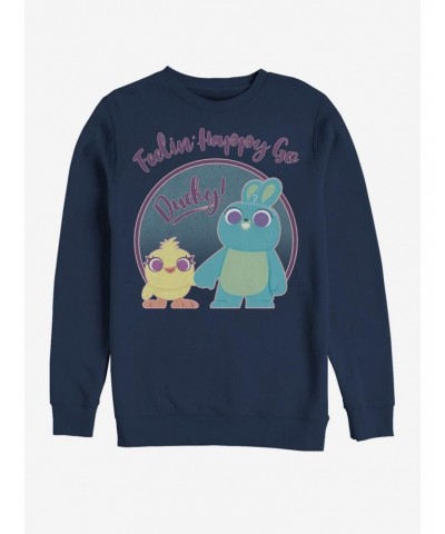 Disney Pixar Toy Story 4 Ducky Bunny Pastel Navy Blue Sweatshirt $9.15 Sweatshirts