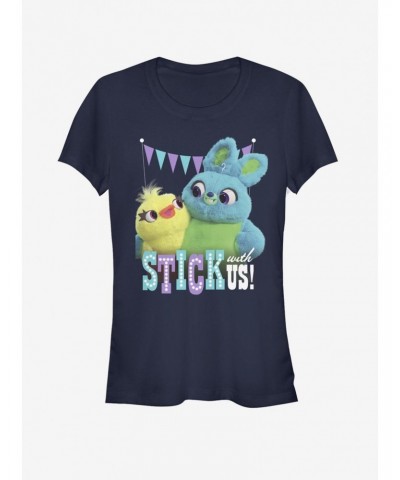 Disney Pixar Toy Story 4 Stick With Us Girls Navy Blue T-Shirt $4.85 T-Shirts