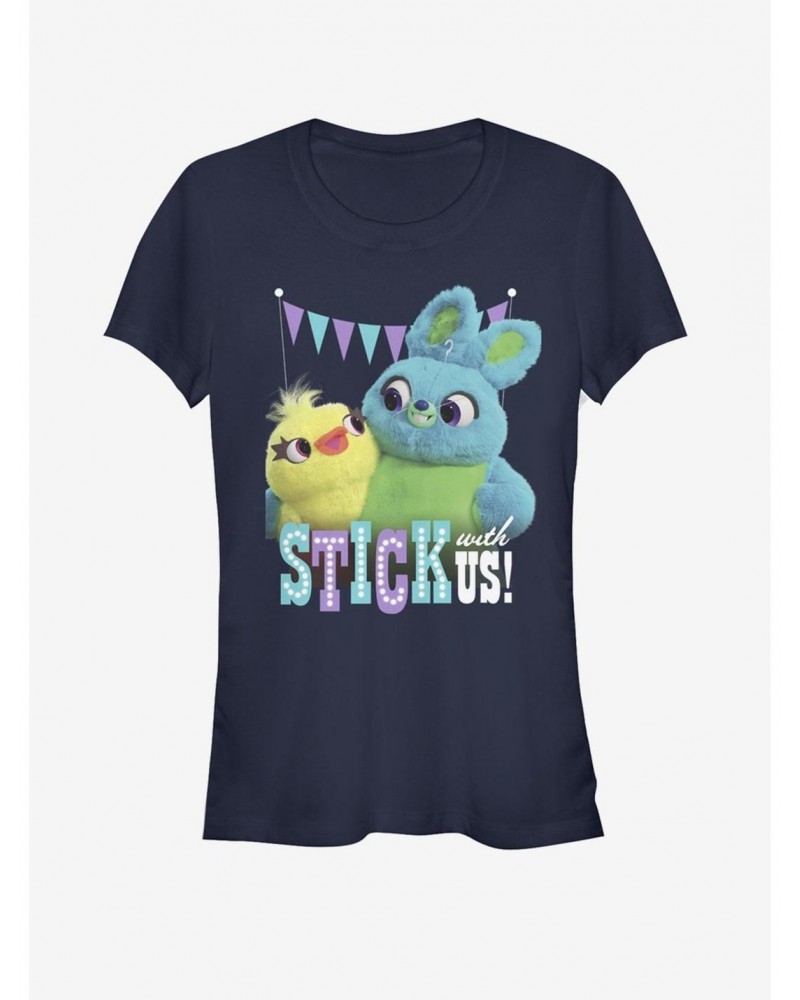 Disney Pixar Toy Story 4 Stick With Us Girls Navy Blue T-Shirt $4.85 T-Shirts