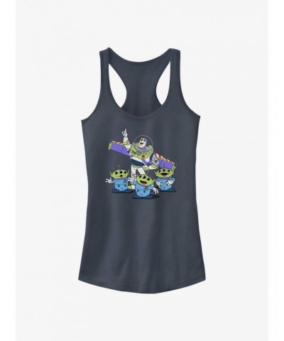 Disney Pixar Toy Story Vintage Buzz and Aliens Girls Tank $6.97 Tanks