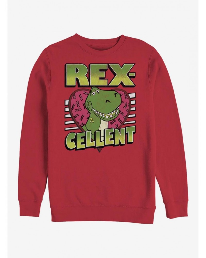 Disney Pixar Toy Story Rexcellent Heart Crew Sweatshirt $13.28 Sweatshirts