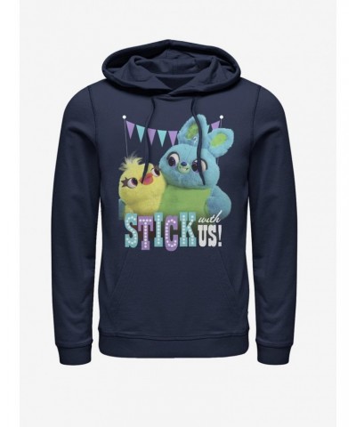 Disney Pixar Toy Story 4 Stick With Us Navy Blue Hoodie $13.65 Hoodies