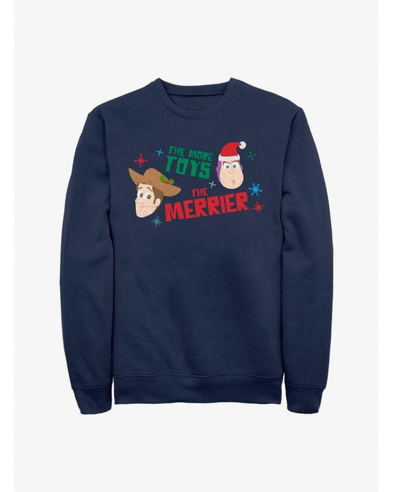 Disney Pixar Toy Story More Toys The Merrier Crew Sweatshirt $13.58 Sweatshirts