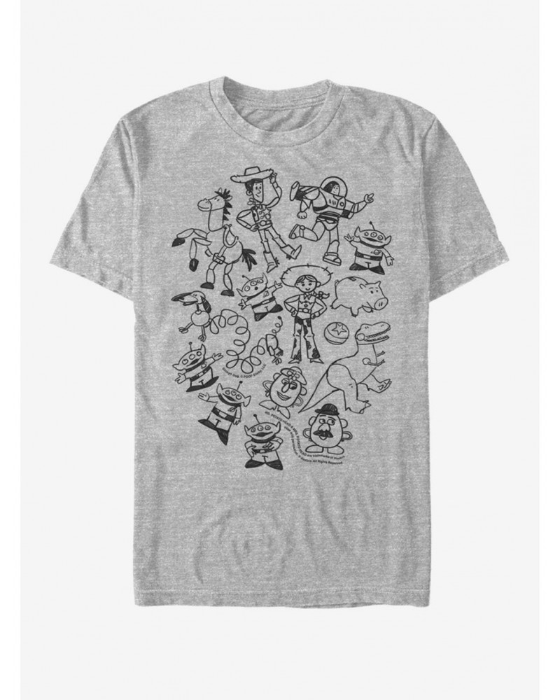 Disney Pixar Toy Story Group Doodle T-Shirt $8.09 T-Shirts