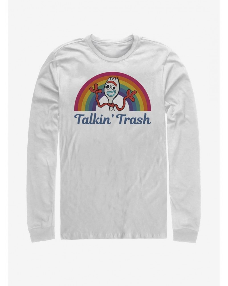 Disney Pixar Toy Story 4 Talkin' Trash White Long-Sleeve T-Shirt $8.16 T-Shirts