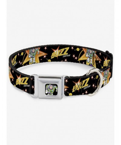 Disney Pixar Toy Story Buzz Lightyear Running Stars Seatbelt Buckle Dog Collar $9.46 Pet Collars