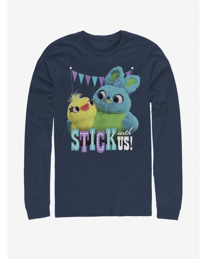 Disney Pixar Toy Story 4 Stick With Us Navy Blue Long-Sleeve T-Shirt $10.00 T-Shirts